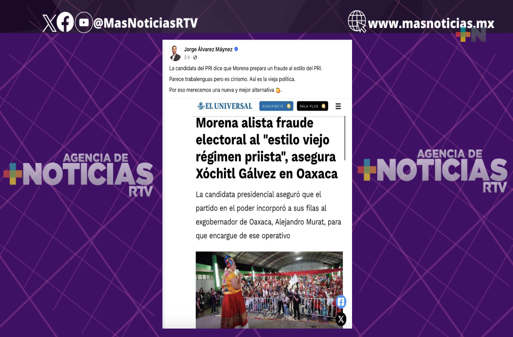 Candidata del PRI habla de presunto fraude al estilo del PRI, parece trabalenguas pero es cinismo: Álvarez Máynez